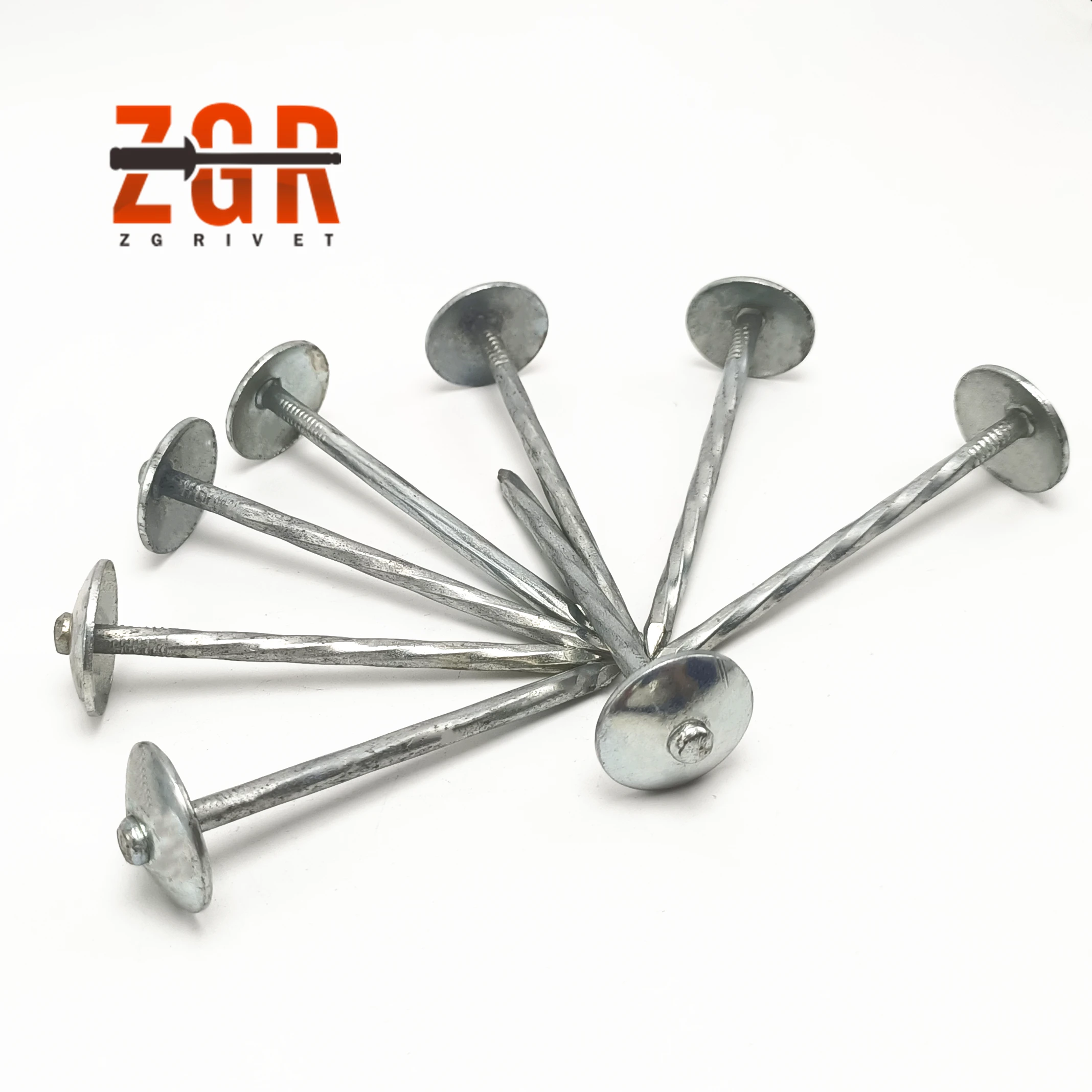 ZGRTianjin Construction Steel Concrete Nails Iron Galvanized Roofing Nail Umbrella Head Nails