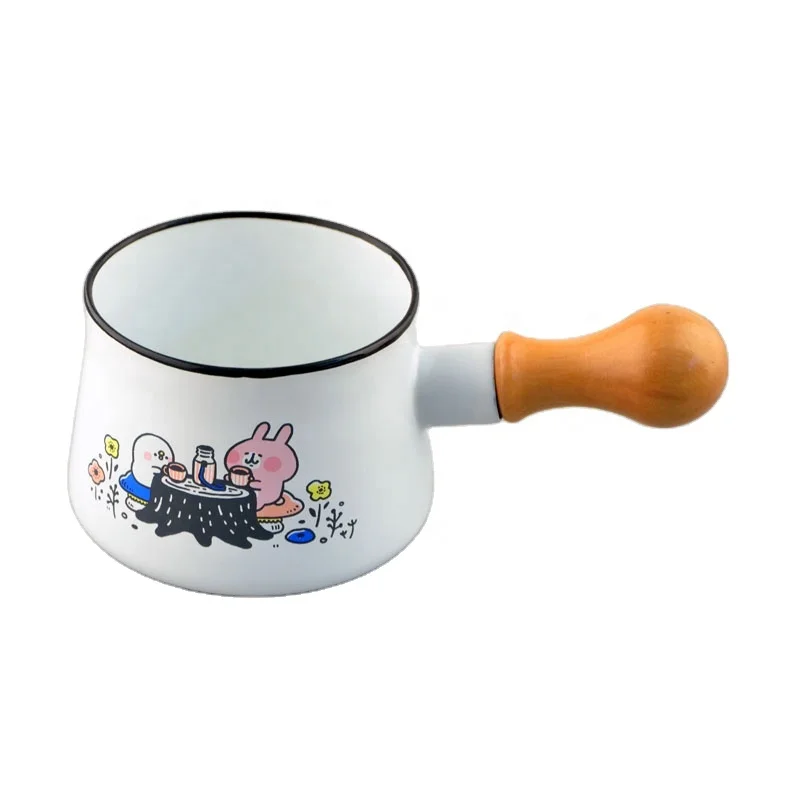 
High Quality Colorful Lovely Mini Size Milk Heating Pot Kitchen Cooking Pot Enamelware 