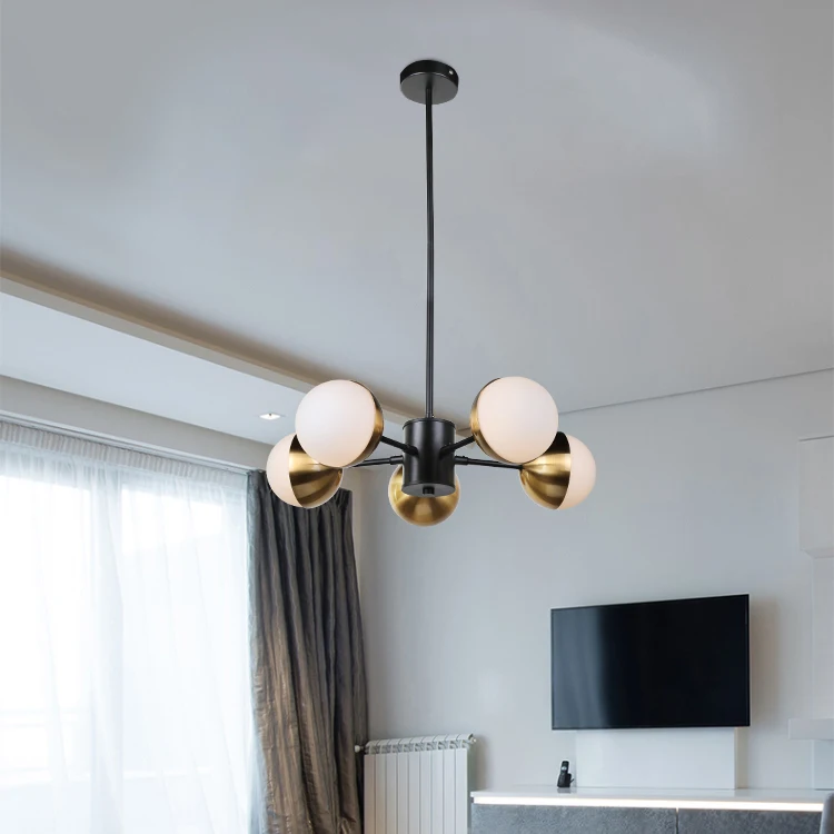 New Products Iron Bronze Ball Decorative Hanging Led Chandelier Pendant Light