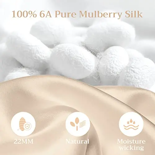 22 Momme Hidden Zipper pure silk pillowcase Mulberry silk pillow case  22 Momme Hidden Zipper Double Side Silk/Wood Pulp Fiber