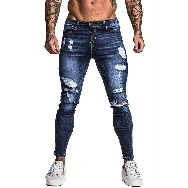 Hot sale skinny ripped pantalones jeans men