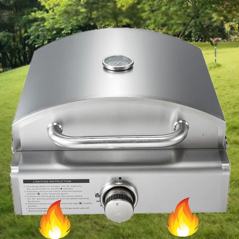 Amazon manufacturers custom portable desktop barbecue BBQ pizza oven outdoor household gas pizza oven