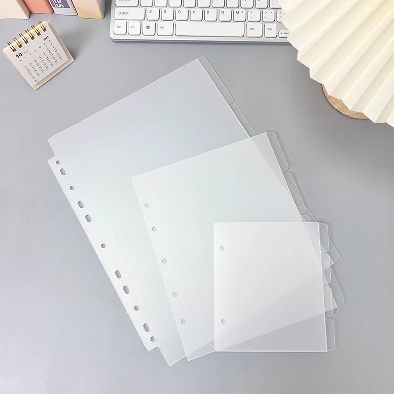 A5 a4 frosted plastic transparent 11 ring binder loose leaf refill index dividers with tabs page pp paper for daily office use