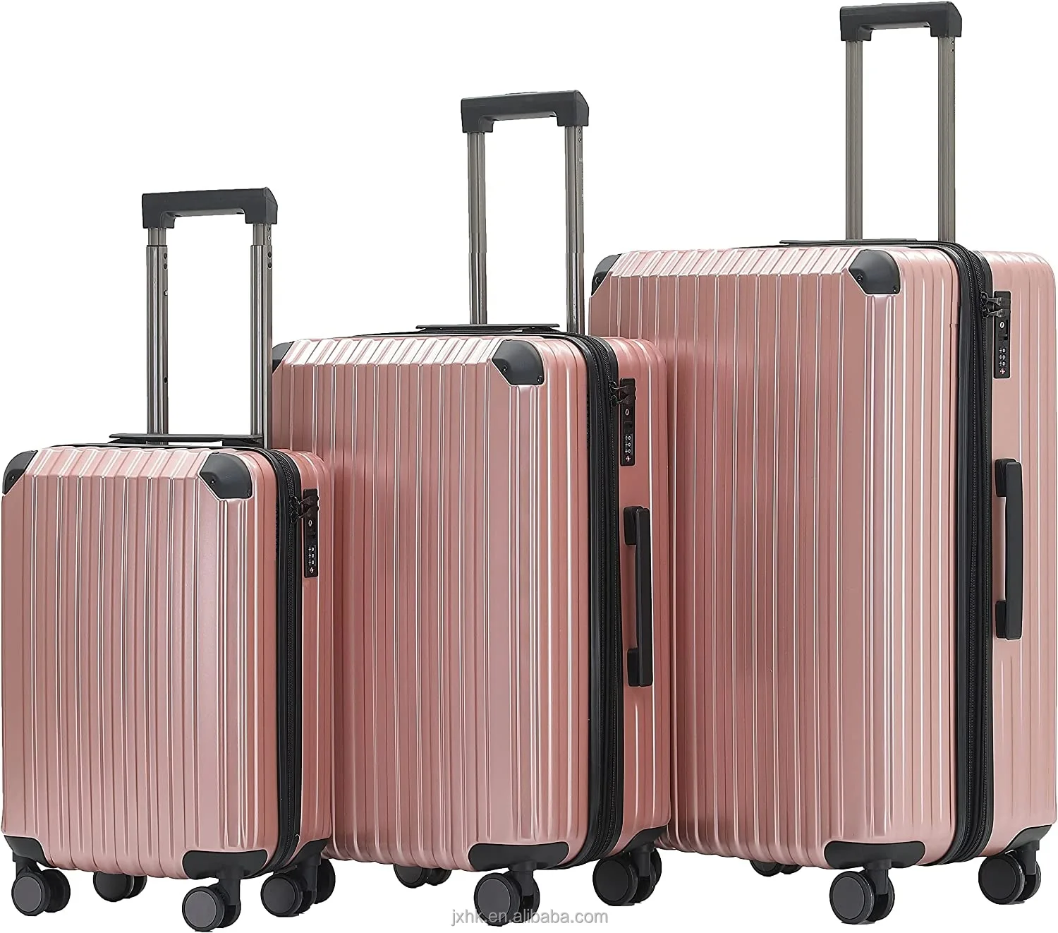 New Design Carry on ABS suitcase set upright trolley bags personalized luggage bags wheel rolling travel set 3PCS set