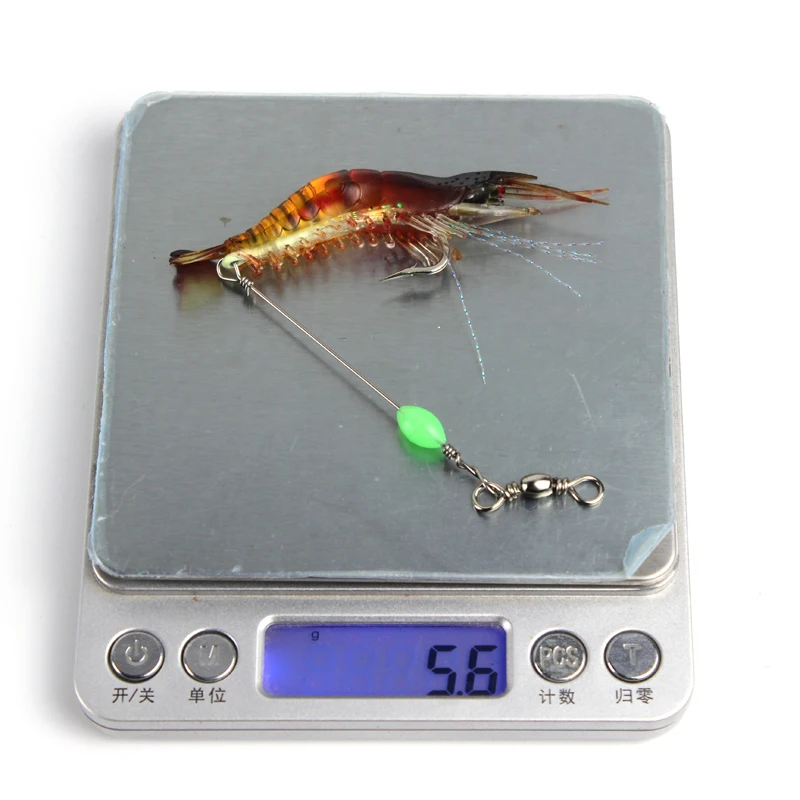 Factory Price Custom 6g 9cm Soft Swin Bait Luminous Silicone Fishing Bait Bionic Shrimp Lures