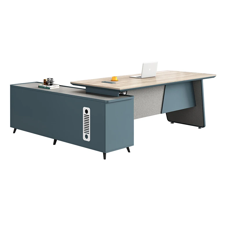 Modern English Furniture Computer Table Drawer Manager Office Executive Desk With Side Table