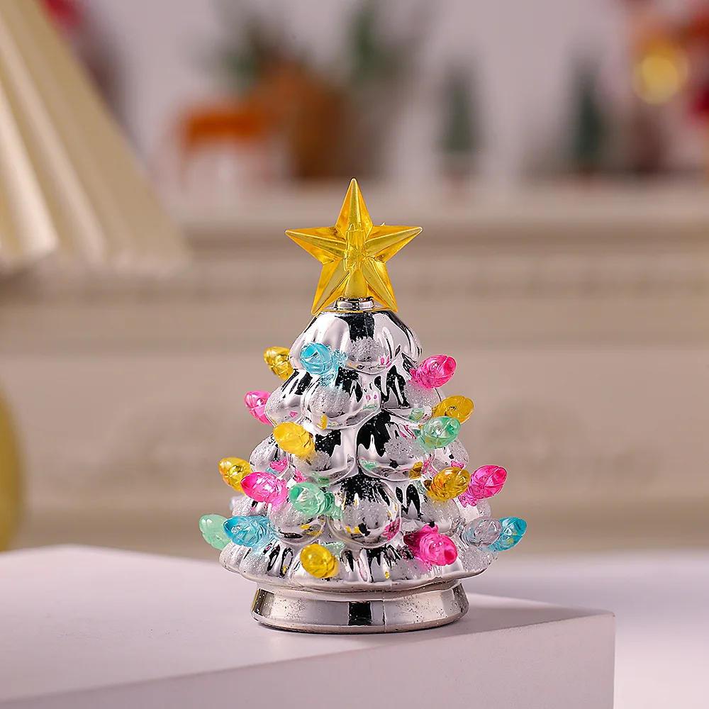 Creative Christmas Decorations Mini Christmas Tree With Led Lights Tabletop Decorations Scene Layout Christmas Gifts