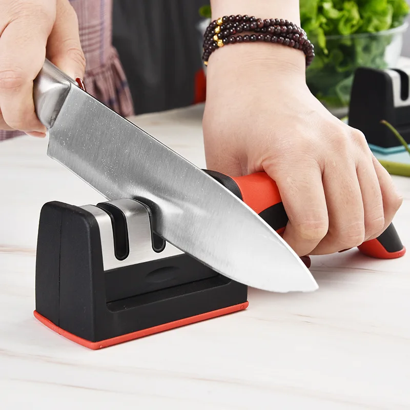 Manual Kitchen Knife Sharpening Tool Tungsten Ceramic Handheld Knife Sharpener 2 stage