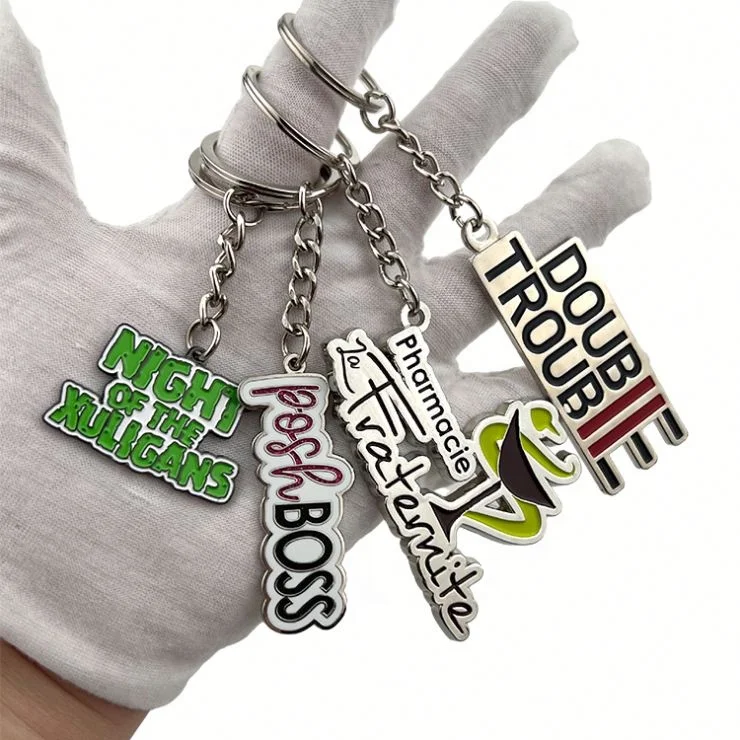 Wholesale Zinc Alloy Iron 2D/3D Hard Soft Enamel Custom Key Chain Logo Key rings Souvenir Letter Metal Custom Keychains