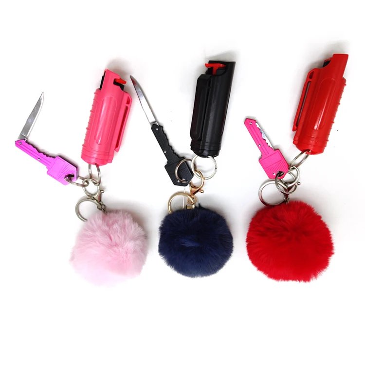 
Wholesale Bulk Girly Lipstick Type Glitter Pink And Black Pepper Spray Keychain Ring Self Defense Holder Case Launcher System 