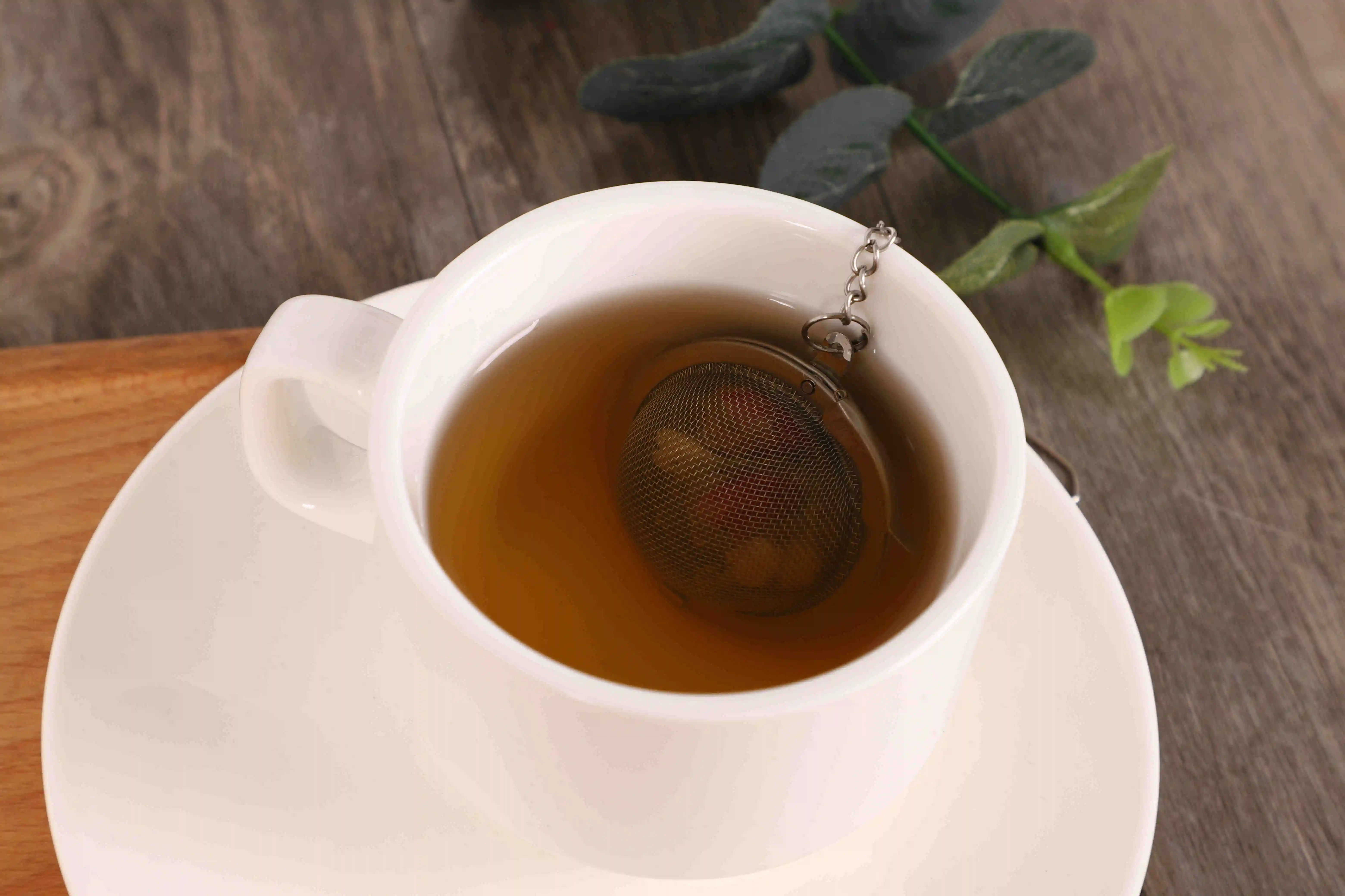 
Factory Stainless Steel Strainer Filter Loose Leaf Tea Infuser Tea infuser strainer 5.5 cm with Chain 