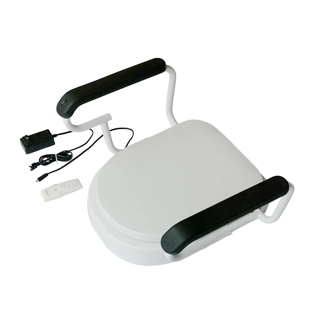 
2020 new design D shape electric freestanding toilet seat handrail helper lift with motor for elderly handicap disabled person 