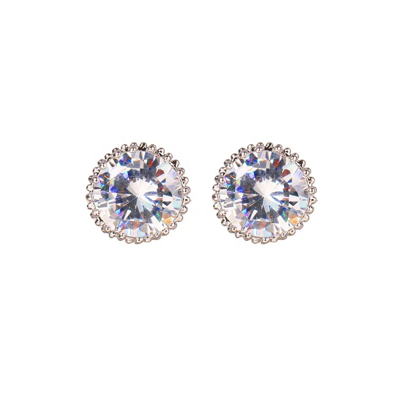  Fashion Good Quality Cubic Zirconia Studs Earrings For Women Jewelry Simple Brass CZ Charm Factory Wholesale