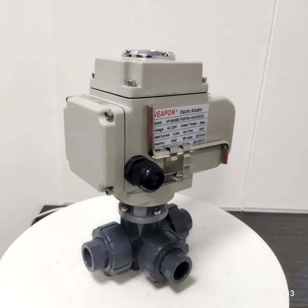 Wholesale PVC CPVC UPVC PVDF PP PPH  Electric 3-way Ball Valve