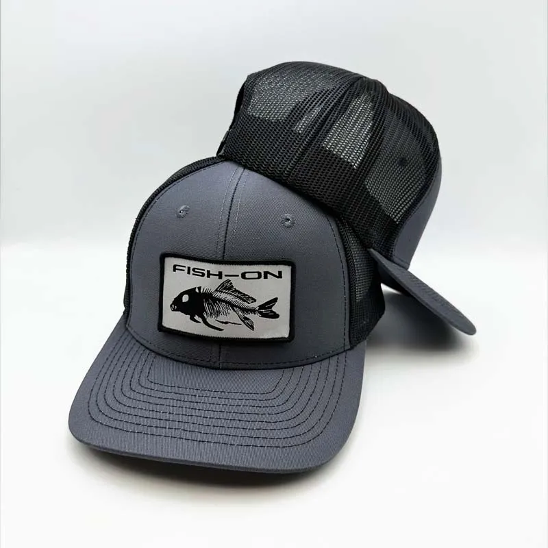 Custom Logo Fishing Embroidery Woven Patch High Quality 6 Panel Mesh Snapback Gorras Richardson 112 Trucker Hats Caps