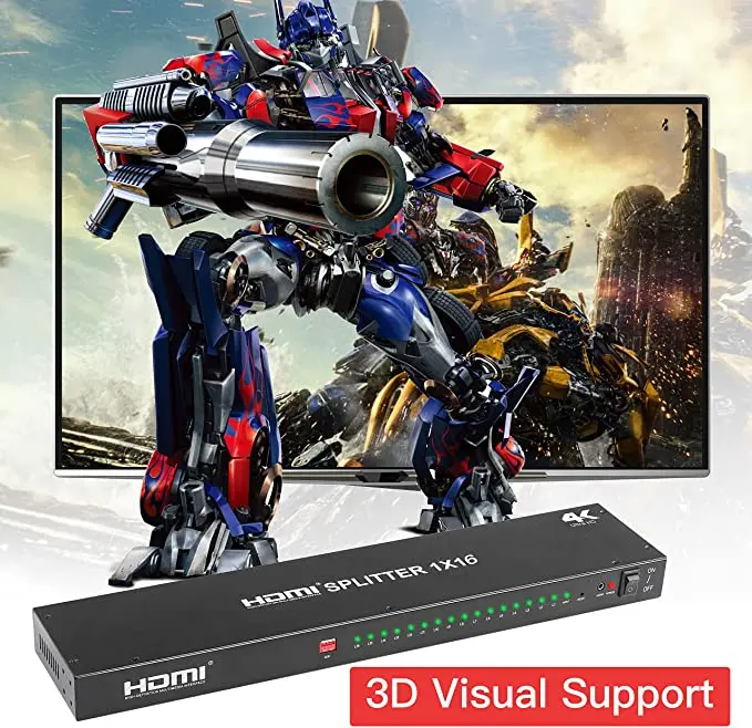 Оригинальный заводской Лидер продаж KUYIA HDCP 1 4 в 16 каналов HDMI сплиттер wjth Удаленный 4K Переключатель hdmi Выход