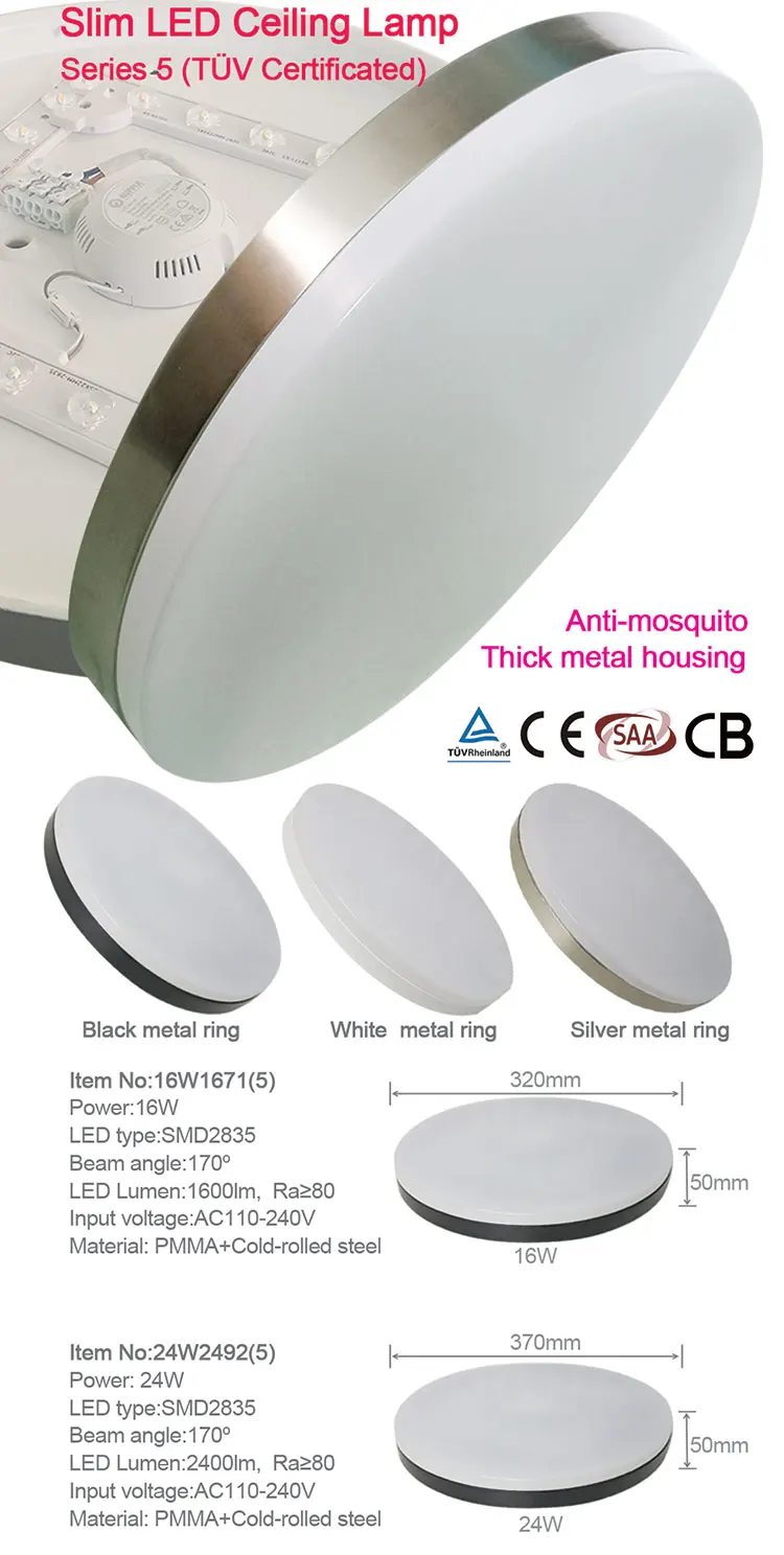 CE ERP TUV 5cm living room use ultra slim bedroom surface mount indoor acrylic led deckenleuchte for Germany