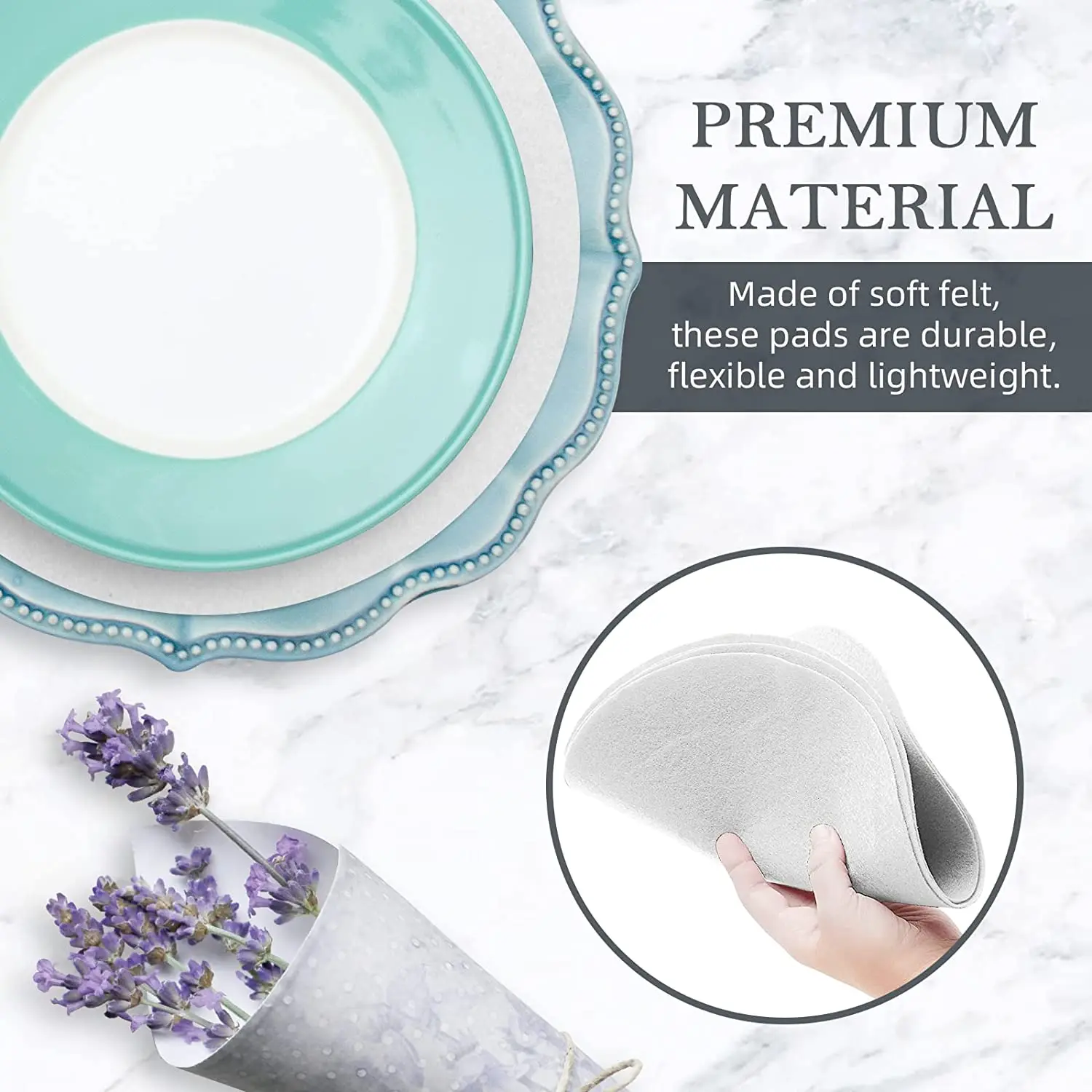 Popular Polyester round Plate Dividers Washable Dish Separators for Kitchen Dining Lightweight Mat Placemat Pad Easy to Clean