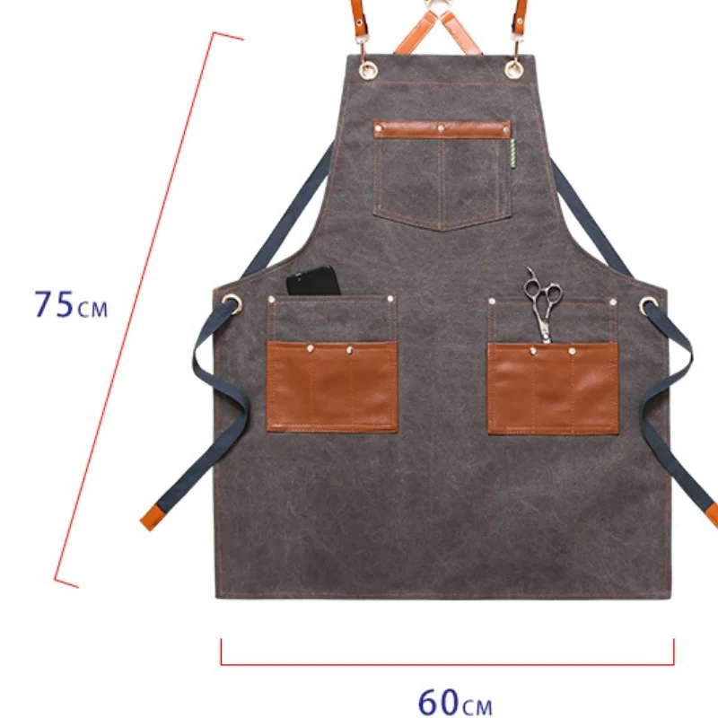 Fashion Canvas kitchen Aprons For Woman Men Chef Work Apron For Grill Restaurant Bar Shop Cafes Beauty Nails Studios Uniform