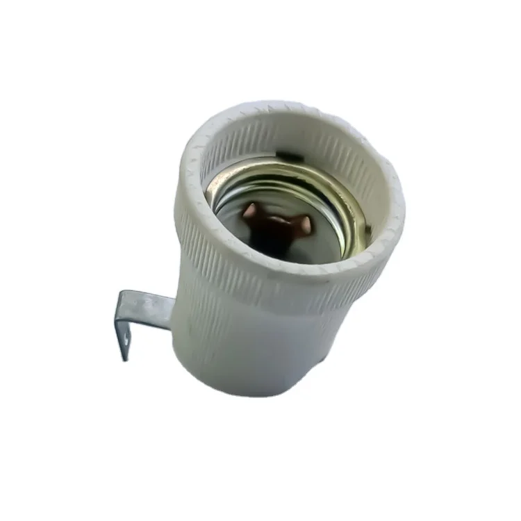 Ceramic Lamp Holder Iron Sheet Up E27 Lamp Holder Base Manufacturing 4A 220V LED Ceramic Lamp Holder
