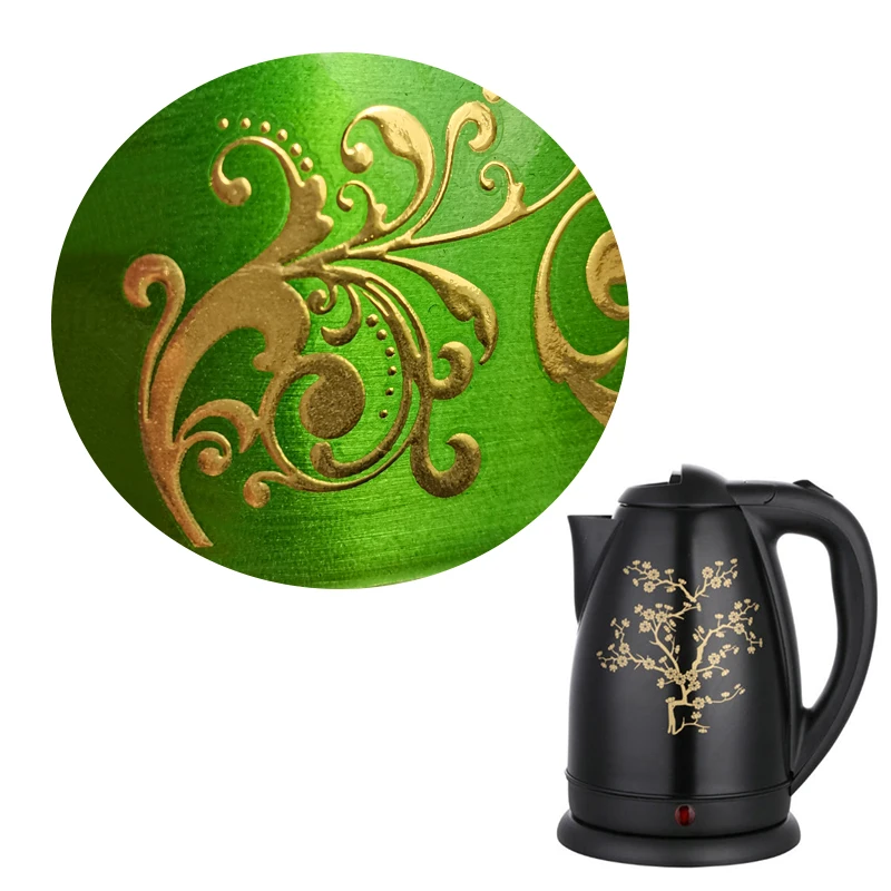 Оптовая продажа, новые дизайнерские водные переводные наклейки, устойчивые к царапинам, 60*80 см, Водные Наклейки с принтом для чайника из нержавеющей стали
