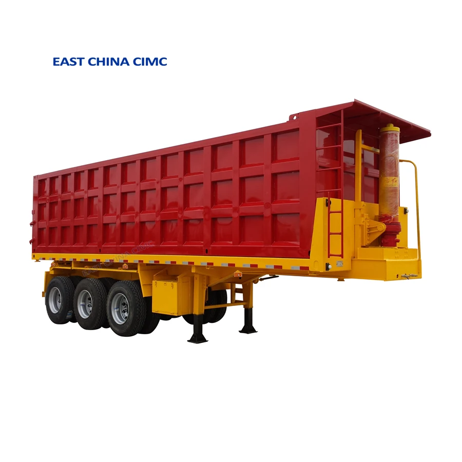 3 Axles 60-80 Tons End Dump Tipper Trailer 3 Axles Heavy End Rear Dump Tipper Trailer
