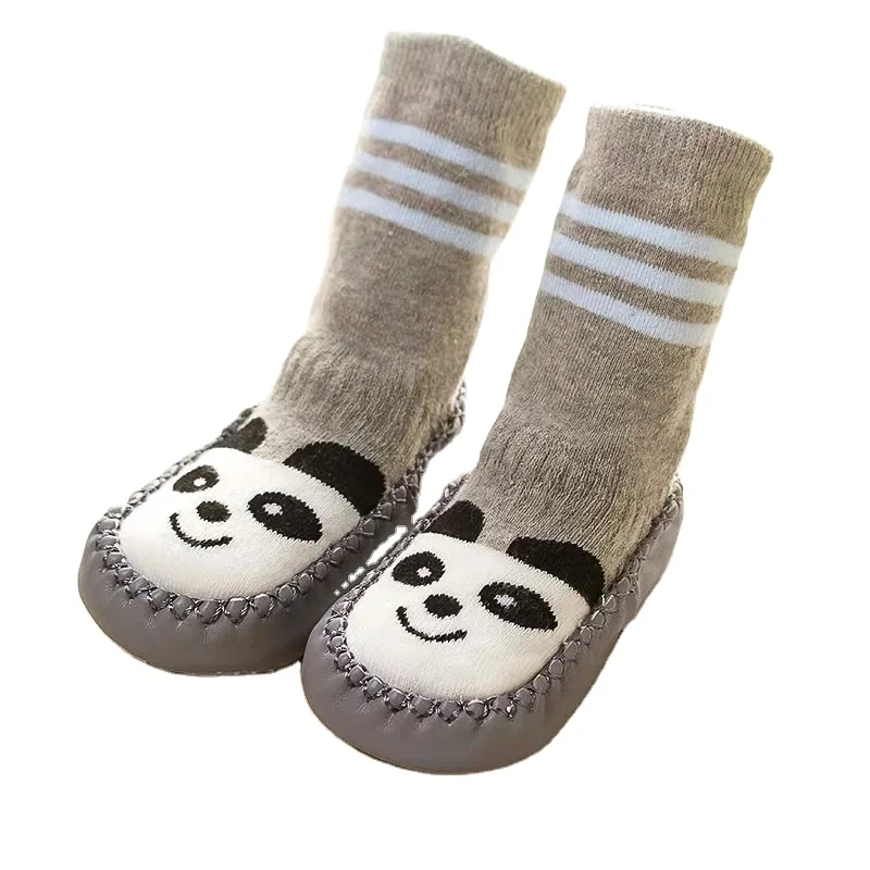 HEPOLILO Baby Jacquard Floor Socks Slippers Leishoes Socks with Rubber Soles Baby Anti-slip Socks