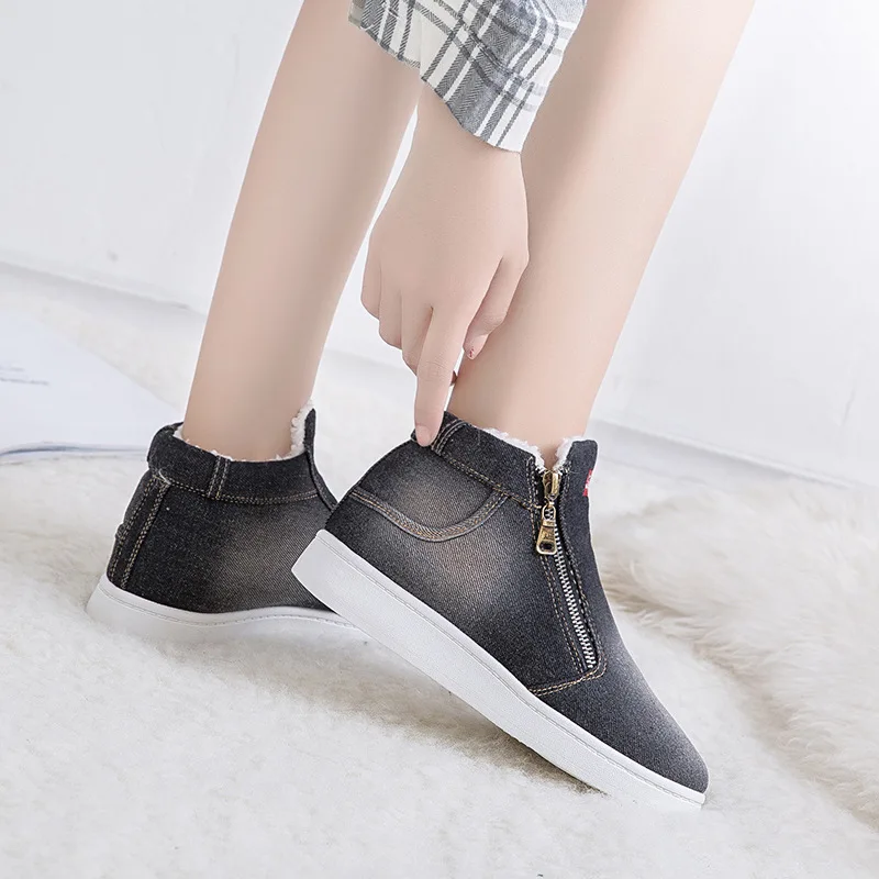 Новинка 2021, зимние теплые женские ботинки, женская обувь, парусиновые меховые зимние ботинки