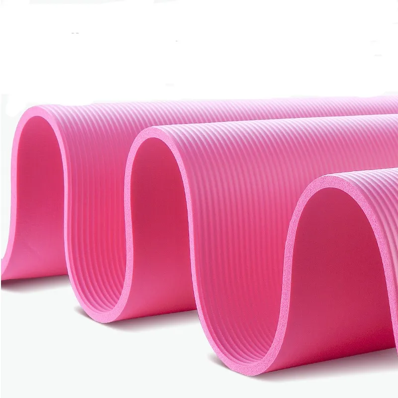Eco Friendly Cheap Non Slip  Custom Logo 10mm Thick Exercise Fitness Exercise NBR Yoga Mat with Waterproof Surface for Pilates.