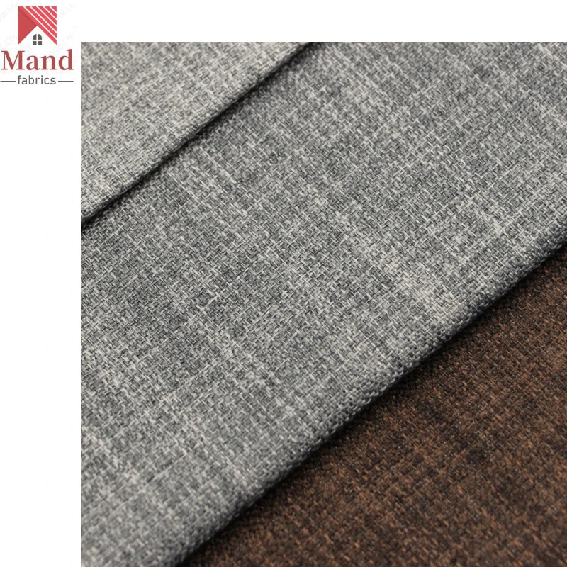 Mand textile wholesale good quality modern polyester dyed coated blackout linen style roller blind fabric
