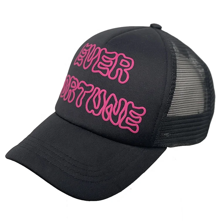 Wholesale Custom 3d Puff Print Foam Trucker Hat Blank Colorblock sports caps baseball hats mesh back curved brim unisex gorras