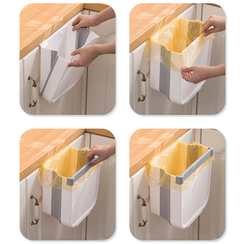  Kitchen Folding Trash Can Waste Bin Foldable Bote De Basura Basurero Cocina plegables tachos de