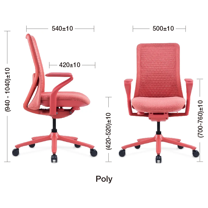 Pink Executive Women Office Revolving Chair With Lumbar Support 3 Posistion Locking 5 Position For The Tension