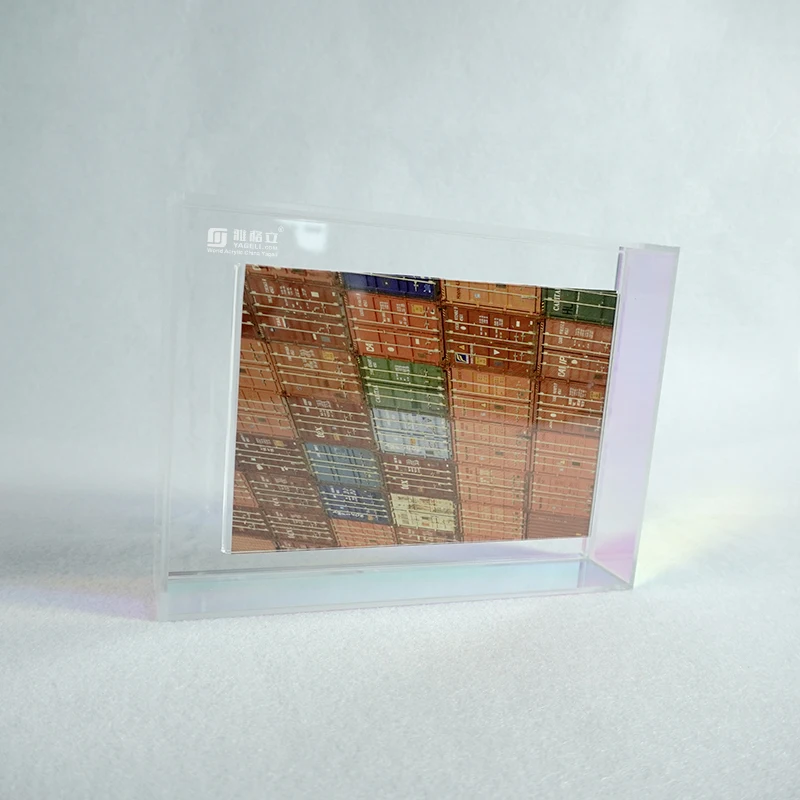 hot selling green magnetic large clear custom acrylic picture frame for table