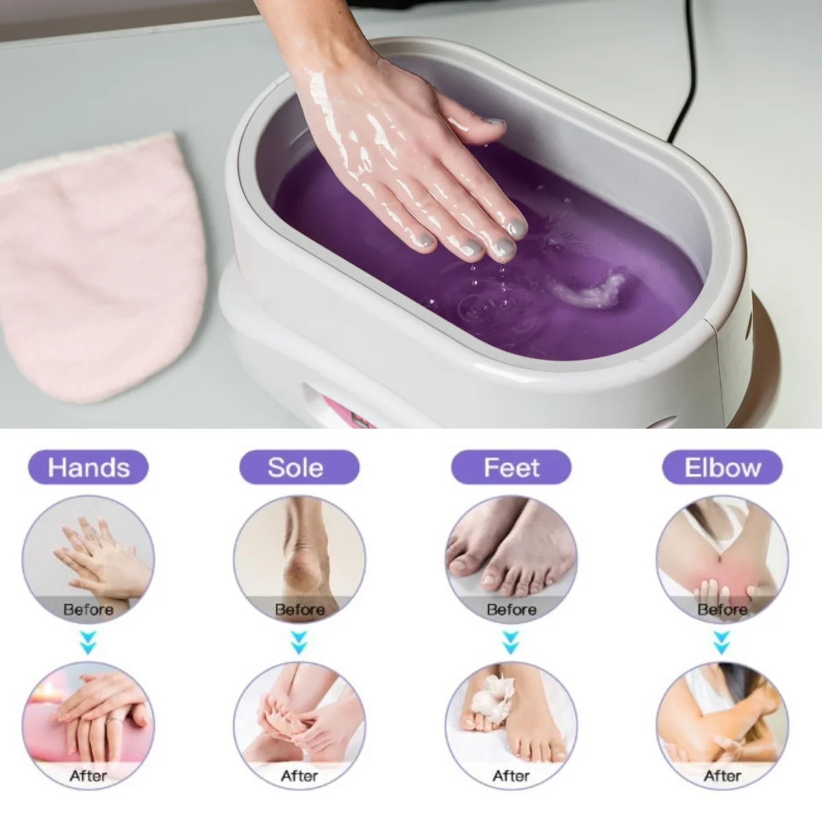 450g Rose Paraffin Wax Hand Care Beauty Wax Moisturizing Whitening  Care Hand Paraffin Bath Skin Treatment  Hand And Foot