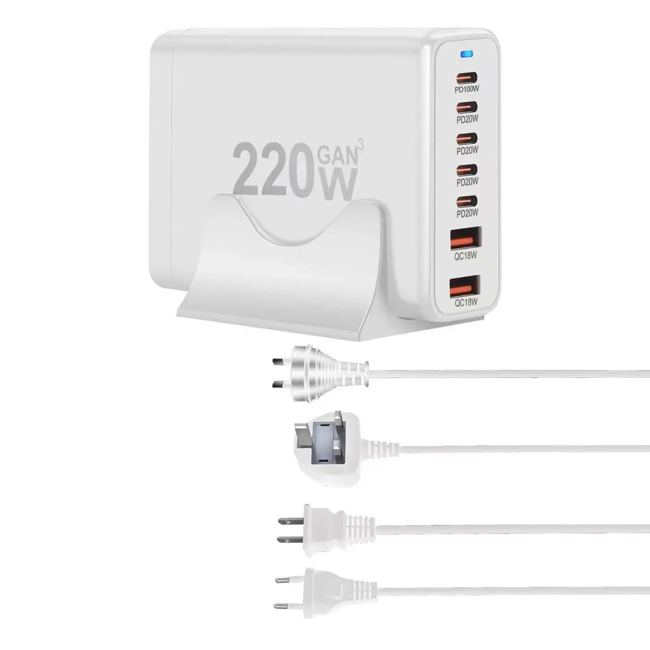 200W Gan Tech Pd Charger Station 120w Pd Qc 3.0 Fast Charger 120w Gan Wall Charger For Macbook Pro For Ipad For Mobile Phone