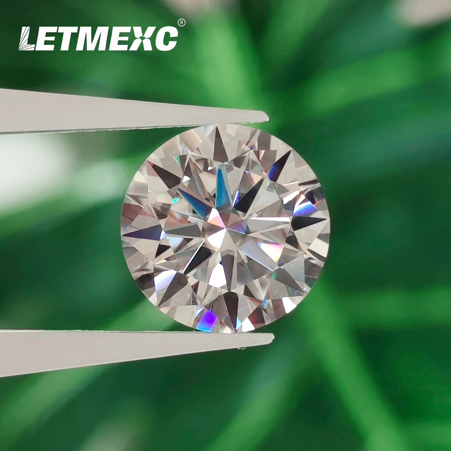 LETMEXC D Colorless Super White Moissanite Diamond Loose Gemstone VVS1 Excellent Round Brilliant Cut Pass Tester With GRA