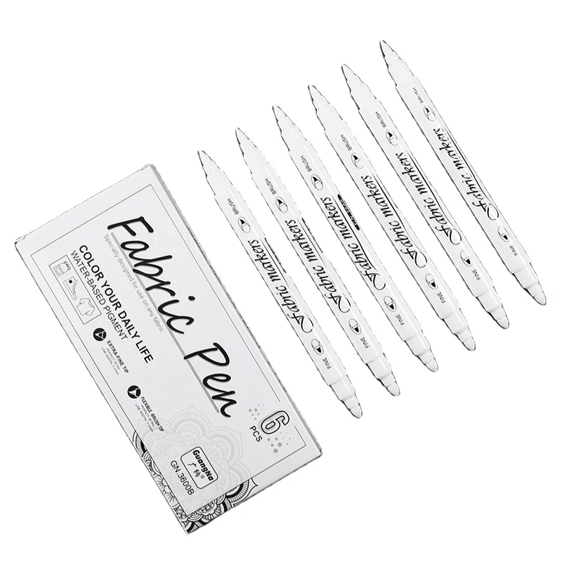 Hot Sell Twin Tip T-Shirt Cloth Art White Color Fabric Marker Pen Diy Graffiti Marker Pen For Fabric