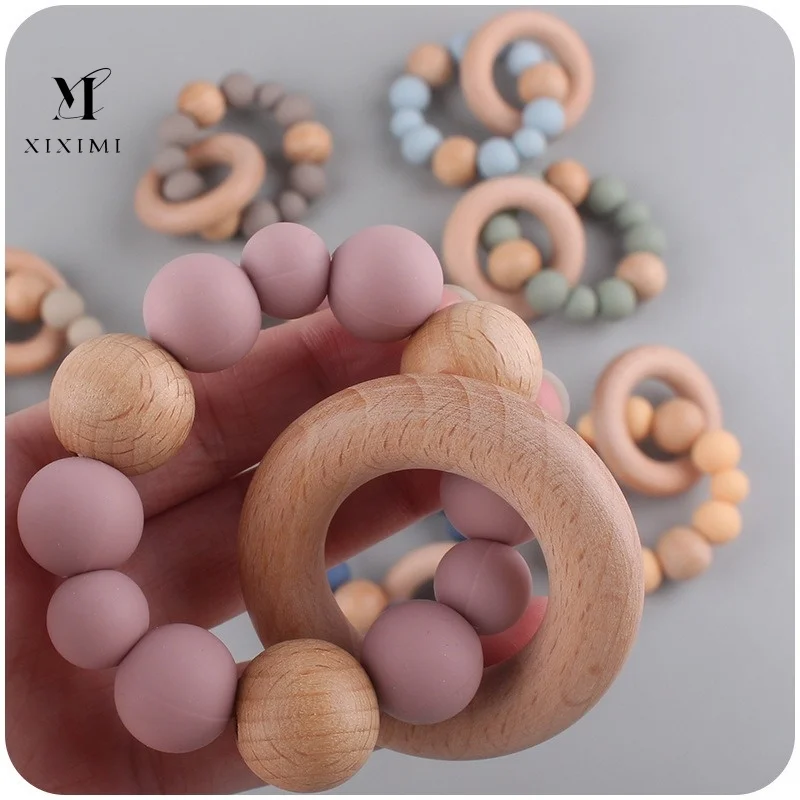 Big Sale Pink Color BPA Free Baby Sensory Newborn Gift Teething Silicone Chewable Teether Toys