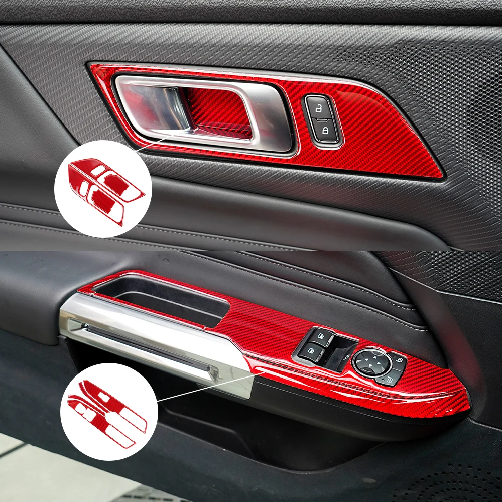 Red Carbon Fiber Real Dry Carbon Manufacturer Car Interior Trim For ford Mustang 2024 carbon fiber interior full product