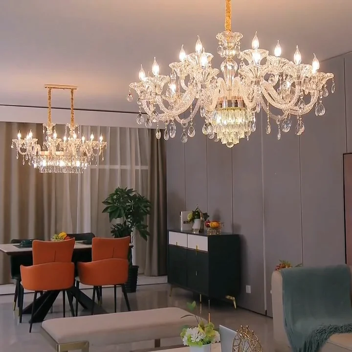 Modern Luxury gold Crystal Chandeliers for Living Room Bedroom Villa Hotel hall large hanging Pendant Lamp crystal Lighting