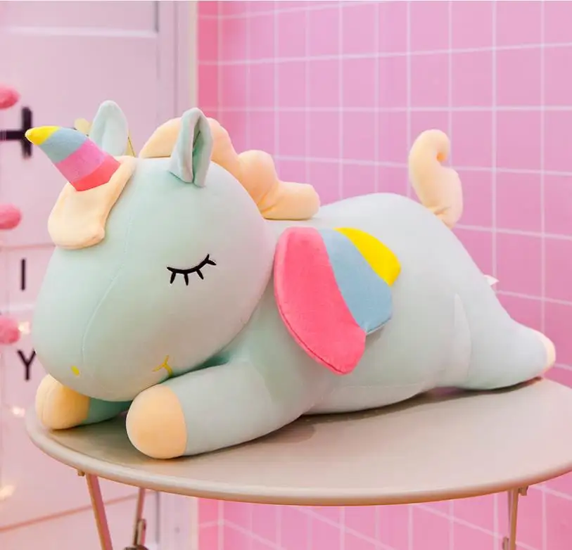 Creative plush toy large lying unicorn doll with the same fashion pillow children gift