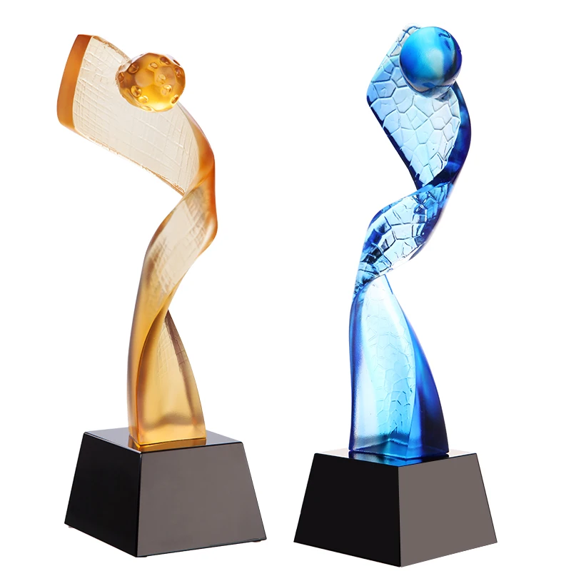 Jadevertu  liuli award trophy creative  crystal trophy award  creative trofeos   glass plaque trophy custom