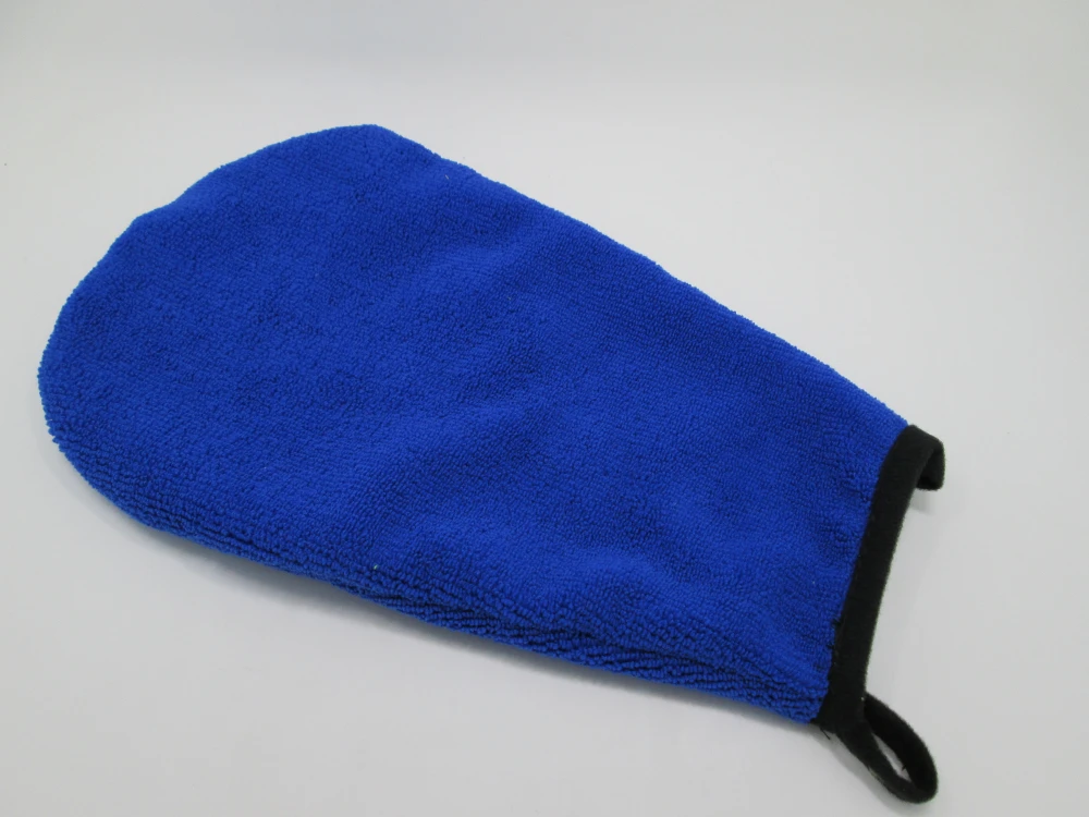 Wholesale Microfiber Auto Detailing Car Cleaning Wash Mitt Soft Blue Packing Coral velvetMitt Car Wash Mitt