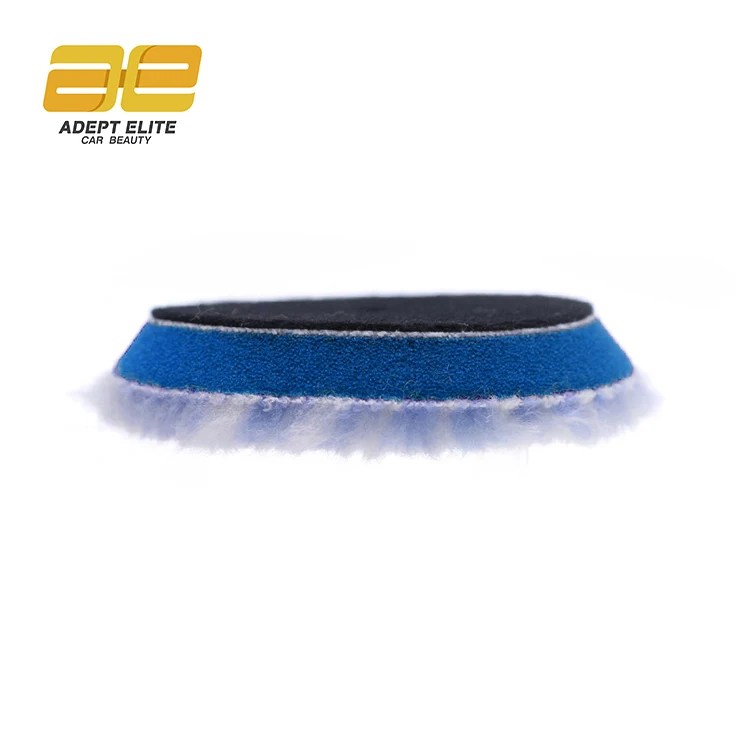 5 inch Light Blue Color 100% Wool Material Auto Polishing Buffing Wool Pads For Car Detailing