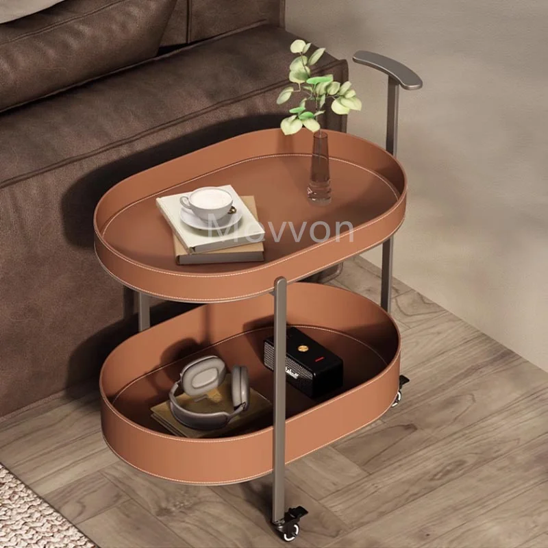 New Style Indoor Coffee Table Leather aluminium metal tv stand side tea table sofa side tea Coffee Table For Living Room