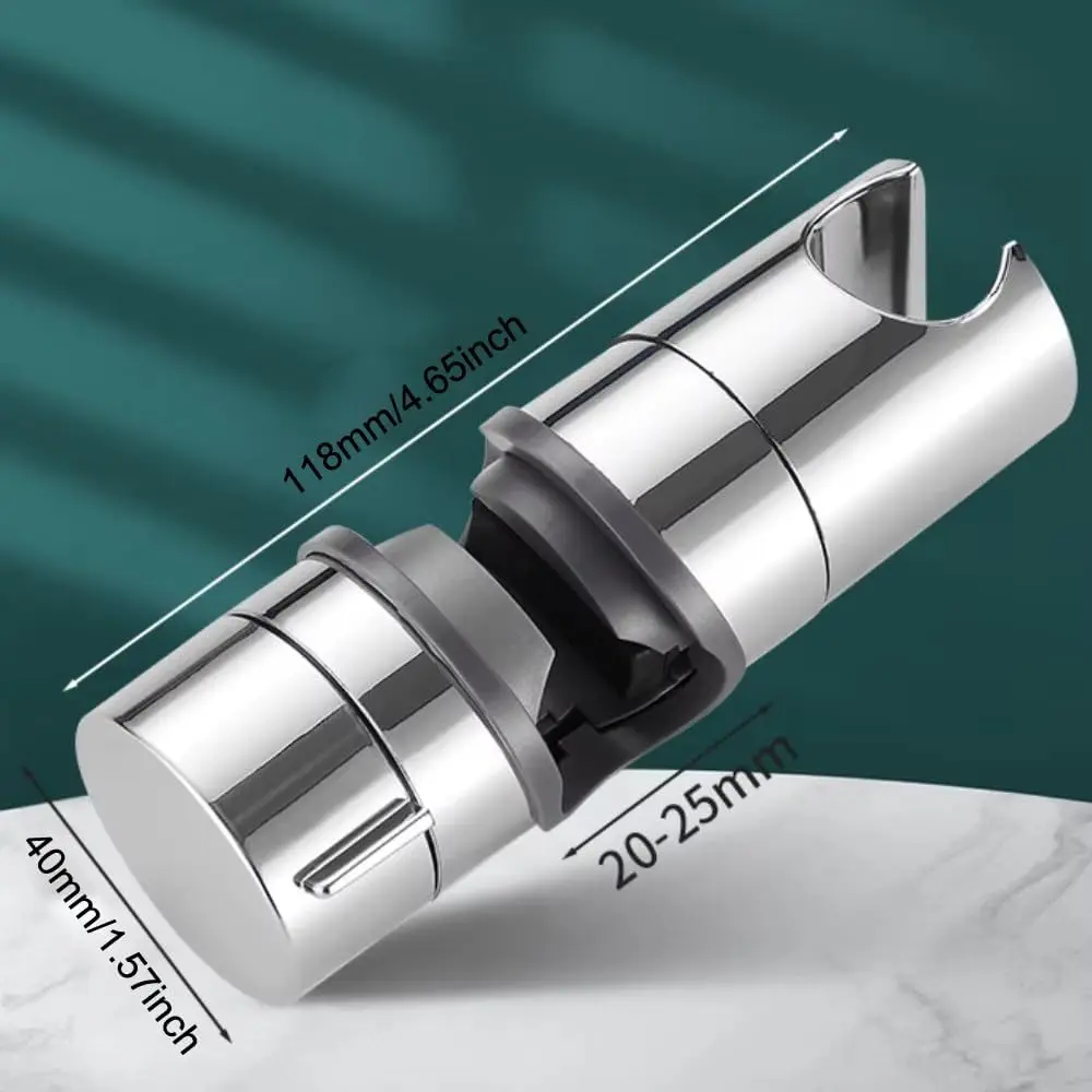 20-25mm Adjustable Shower Rail Head Slider Holder Bracket Replacement Chrome Shower Head Rail Slider Holder Bracket