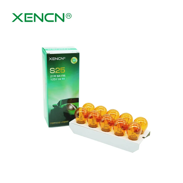 XENCN S25 12V 21W 12511a Halogen Miniature Bulb BA15s Amber Automotive Lighting System Auxiliary Lamp Parking And Turning Lights