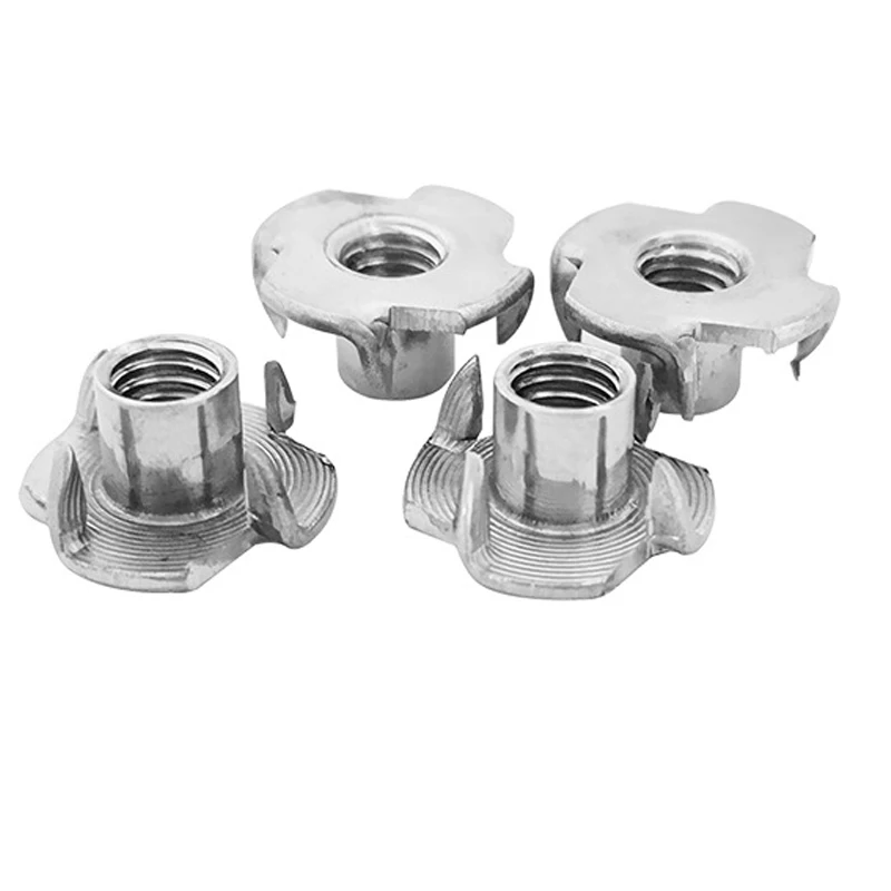 Factory Price M5 M6 M8 M10 DIN1624 Stainless Steel Four Claw t Nut Tee Nut with 4 Pronged