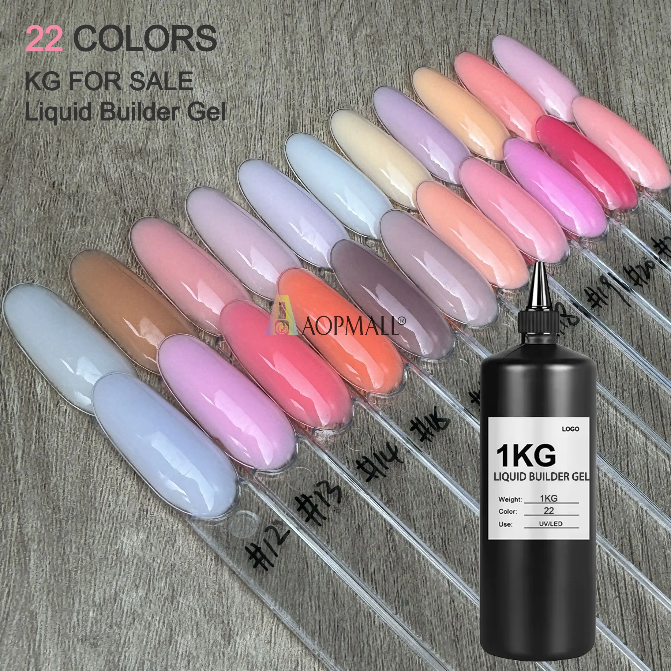 AOPMALL NEW COLLECTION 22 Colors Set Liquid Builder Extension Gel In A Bottle Thinness Consistency kg for sale